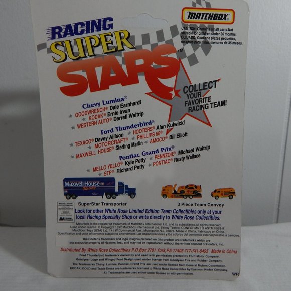 Alan Kulwicki #7; Racing Super Stars Matchbox -- ITEM #165 - Picture 2 of 2